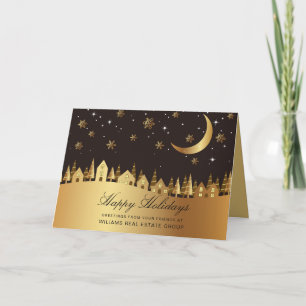 Weihnachtsgrüße mit Stechpalmen-Nacht Firmenbegrüß Feiertagskarte