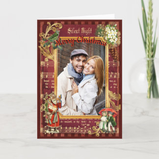 Weihnachtsgrüße mit Vintage-Musikfoto personalisie Feiertagskarte