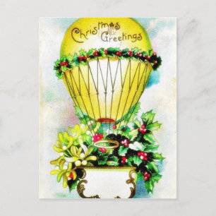 Weihnachtsgrüße mit Weihnachtsballon Feiertagspostkarte