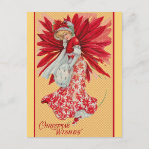 Weihnachtsgrüße mit Weihnachtsstern Postkarte