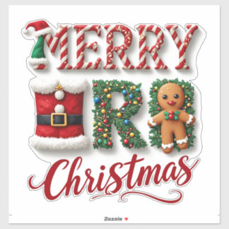 🍪 Weihnachtsgrüße mit Zuckerstange 🎄 Aufkleber