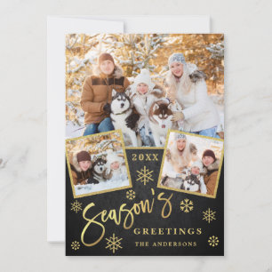 Weihnachtsgrüße Modern 3 FOTO Grußkarte Feiertagskarte