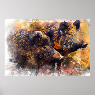 Weihnachtsgrüße Opa Hunter Gatherer Poster