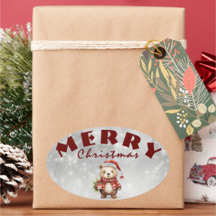 Weihnachtsgrüße Ovaler Aufkleber