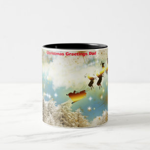 Weihnachtsgrüße Papa Zweifarbige Tasse
