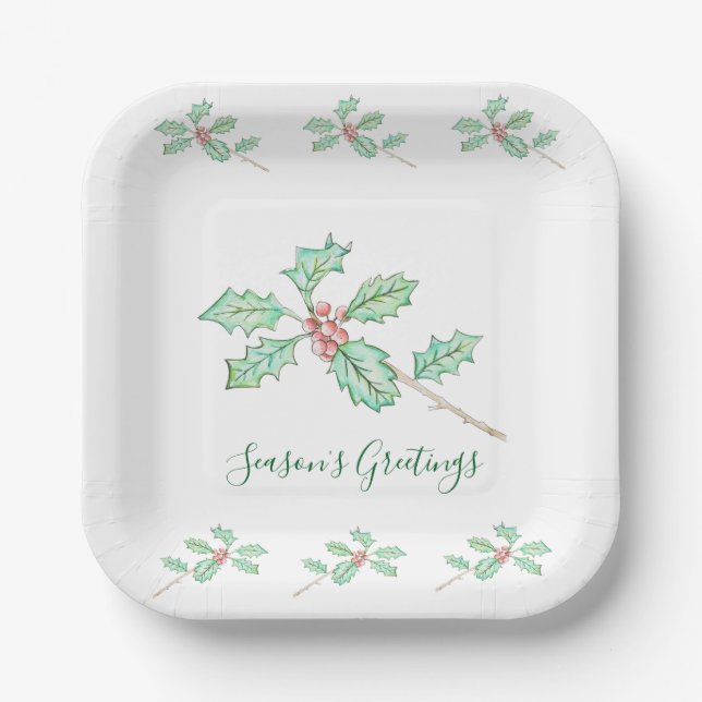 Weihnachtsgrüße Papierplatte Pappteller (Vorderseite)