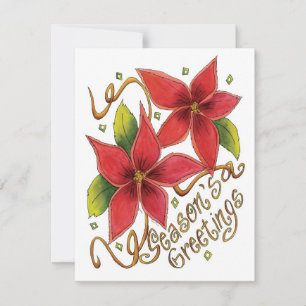 Weihnachtsgrüße Poinsettia Einladung