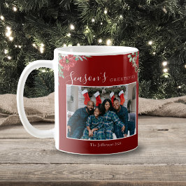 Weihnachtsgrüße Poinsettia Foto Weihnachten Kaffeetasse