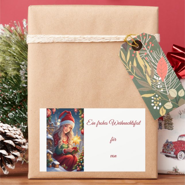 Weihnachtsgrüße Rechteckiger Aufkleber (Feiertag)