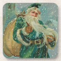 Weihnachtsgrüße-Retro Weihnachtsmann Postkarte