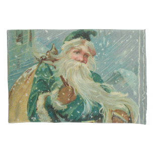 Weihnachtsgrüße-Retro Weihnachtsmann Postkarte Kissenbezug