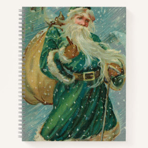 Weihnachtsgrüße-Retro-Weihnachtsmann-Postkarte Notizbuch