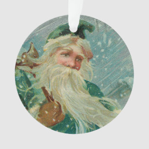 Weihnachtsgrüße-Retro-Weihnachtsmann-Postkarte Ornament