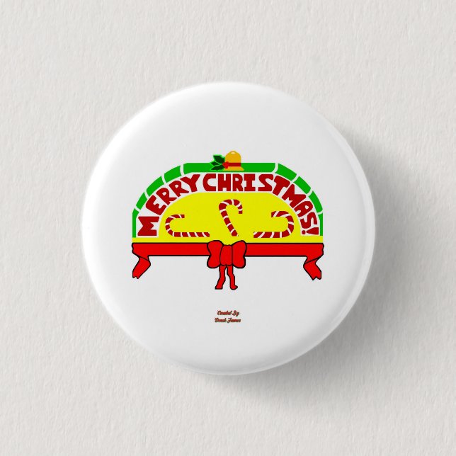 Weihnachtsgrüße Runder Button (Vorderseite)
