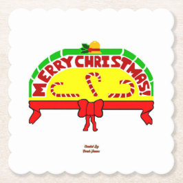 Weihnachtsgrüße Scalloped Square Paper Untersetzer