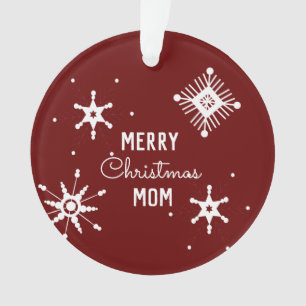 Weihnachtsgrüße Schneeflocken Schriftzug Mama Foto Ornament