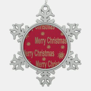 Weihnachtsgrüße Schneeflocken Zinn-Ornament