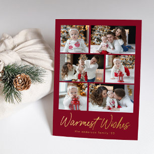 Weihnachtsgrüße Skript Cranberry 6 Foto-Collage Folien Feiertagskarte