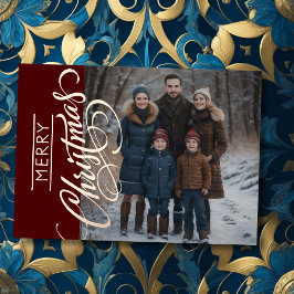 Weihnachtsgrüße und Ihr Foto Folien Feiertagskarte