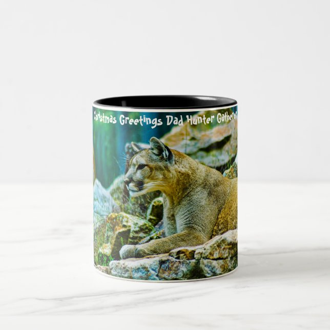 Weihnachtsgrüße Vater Hunter Gatherer Zweifarbige Tasse (Mittel)
