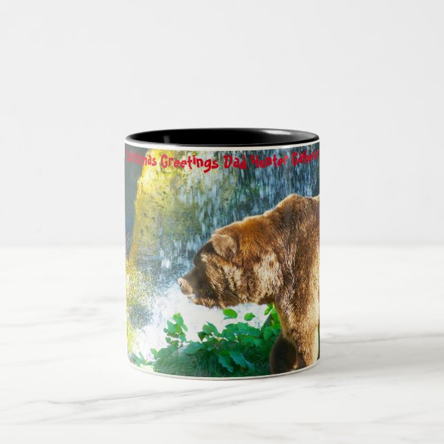 Weihnachtsgrüße Vater Hunter Gatherer Zweifarbige Tasse (Mittel)