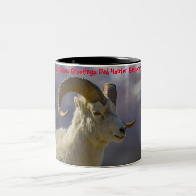 Weihnachtsgrüße Vater Hunter Gatherer Zweifarbige Tasse (Mittel)