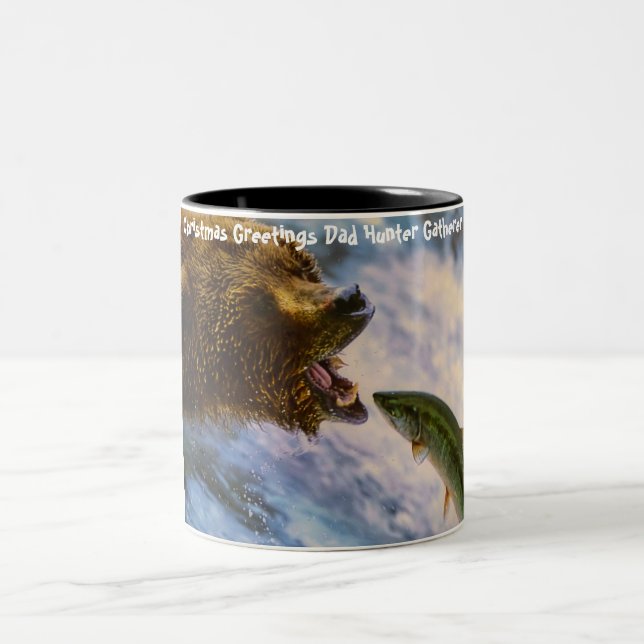Weihnachtsgrüße Vater Hunter Gatherer Zweifarbige Tasse (Mittel)