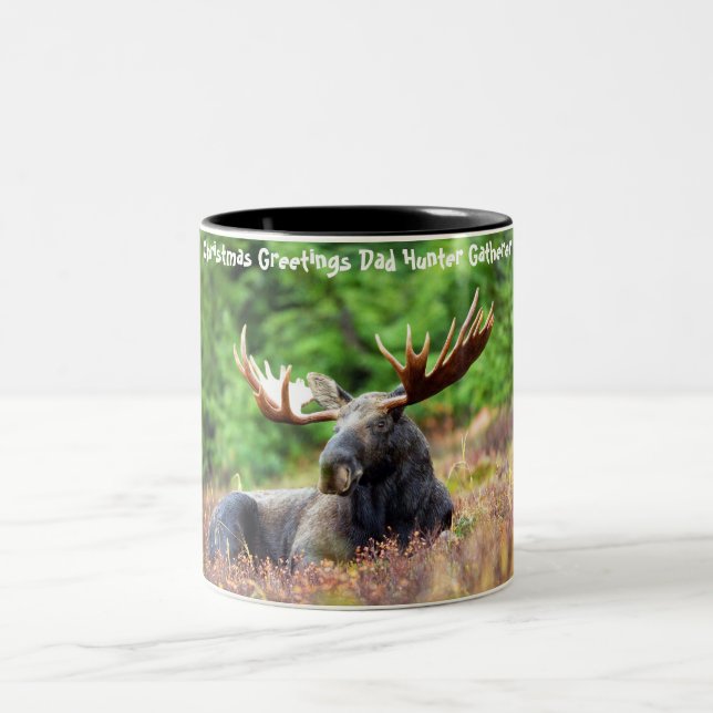 Weihnachtsgrüße Vater Hunter Gatherer Zweifarbige Tasse (Mittel)