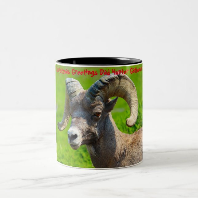 Weihnachtsgrüße Vater Hunter Gatherer Zweifarbige Tasse (Mittel)
