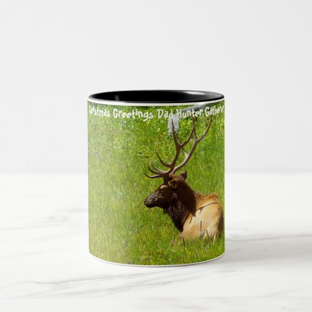 Weihnachtsgrüße Vater Hunter Gatherer Zweifarbige Tasse (Mittel)