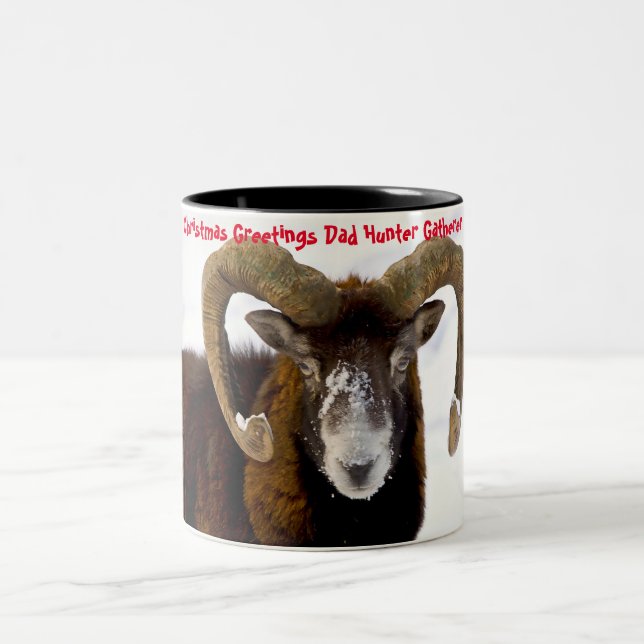 Weihnachtsgrüße Vater Hunter Gatherer Zweifarbige Tasse (Mittel)