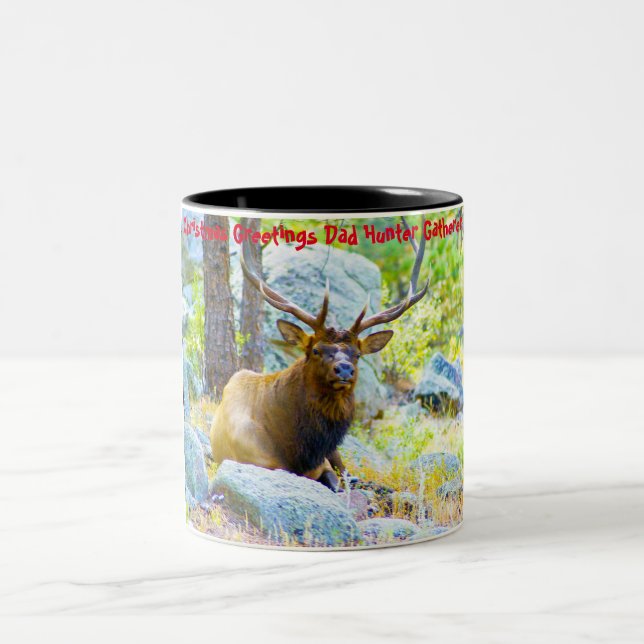Weihnachtsgrüße Vater Hunter Gatherer Zweifarbige Tasse (Mittel)