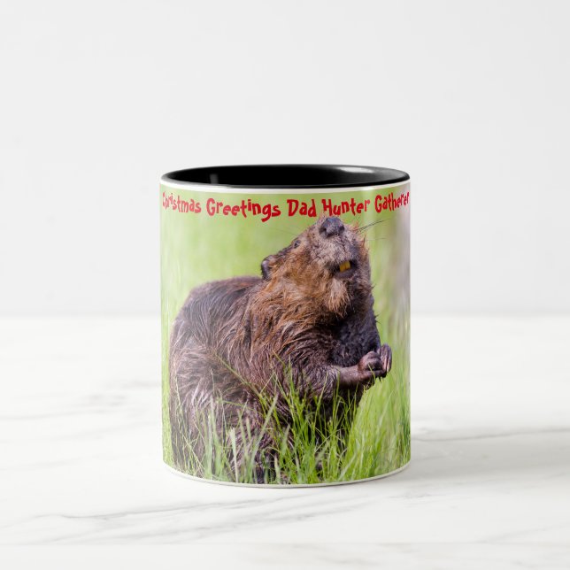 Weihnachtsgrüße Vater Hunter Gatherer Zweifarbige Tasse (Mittel)