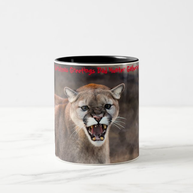 Weihnachtsgrüße Vater Hunter Gatherer Zweifarbige Tasse (Mittel)