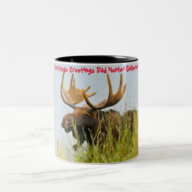 Weihnachtsgrüße Vater Hunter Gatherer Zweifarbige Tasse (Mittel)
