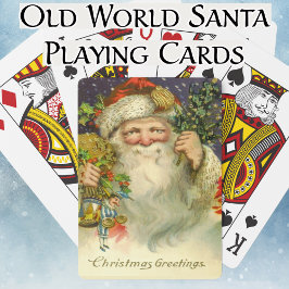 Weihnachtsgrüße Vintag Alte Welt Weihnachtsspielze Spielkarten