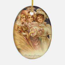 Weihnachtsgrüße Vintag Keramik Ornament