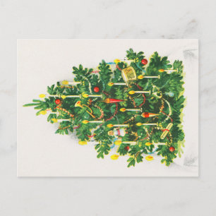 Weihnachtsgrüße, Vintage-Karte, Weihnachtsbaum Postkarte