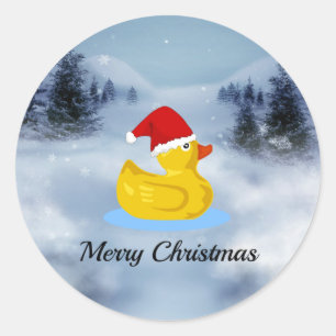 Weihnachtsgrüße vom Gummienten Runder Aufkleber