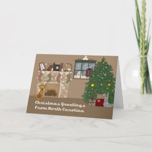 Weihnachtsgrüße vom North Carolina Feiertagskarte