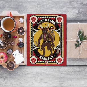 Weihnachtsgrüße von Krampus Sign Carry Toys Dankeskarte