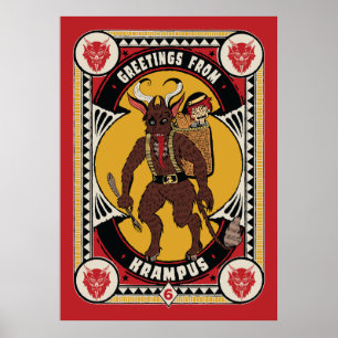 Weihnachtsgrüße von Krampus Sign Carry Toys Poster