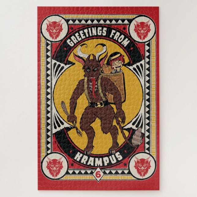 Weihnachtsgrüße von Krampus Sign Carry Toys Puzzle (Vertikal)