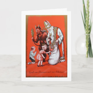 Weihnachtsgrüße von Krampus und von St.-Nick! Feiertagskarte