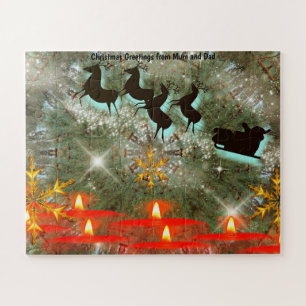 Weihnachtsgrüße von Mama und Vater Puzzle