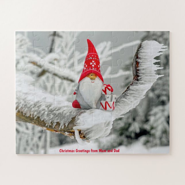 Weihnachtsgrüße von Mama und Vater Puzzle (Horizontal)