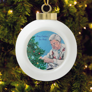 Weihnachtsgrüße von NANNY/GRAMMY Handbemalt Keramik Kugel-Ornament