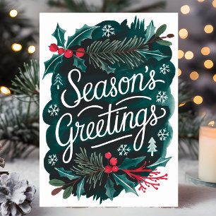 Weihnachtsgrüße Watercolor Christmas Feiertagskarte