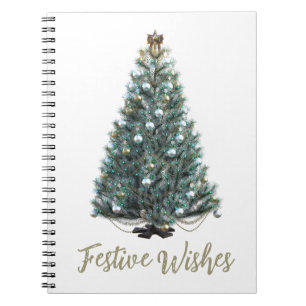 Weihnachtsgrüße. Weihnachtsbaum-Design Notizblock