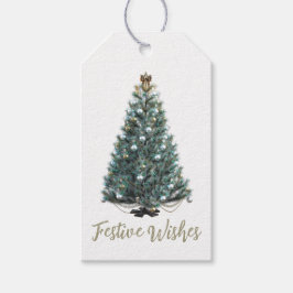 Weihnachtsgrüße. Weihnachtsbaum Geschenkanhänger